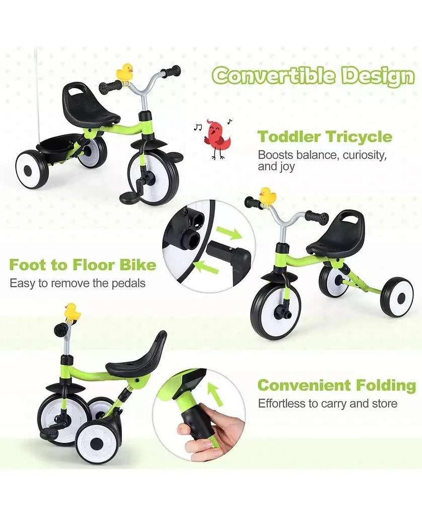 Mecale Toddler Tricycle with 3-Position Seat and Storage Basket for Kids 9