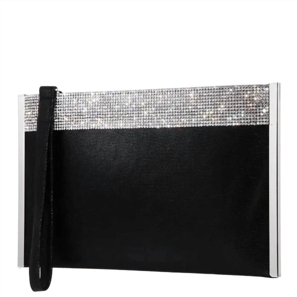 Nina Nina - Women
s Divine Reflective Suedette Crystals Wristlet Clutch