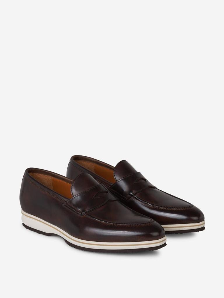 Bontoni Bontoni Constrast Sole Leather Loafers