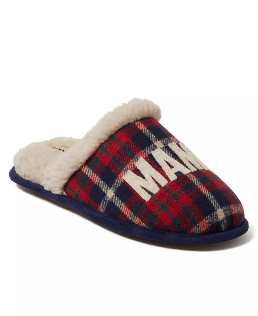 Dear Foams Mama Bear Plaid Scuff Slipper 1