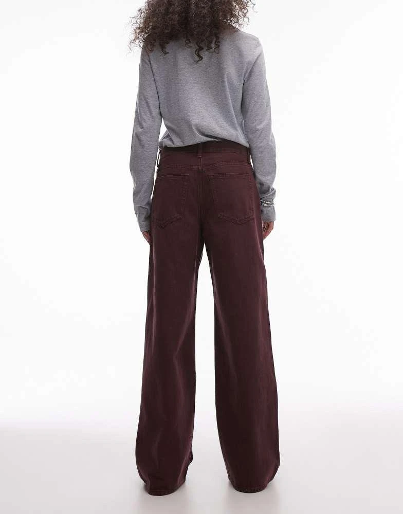 ARKET ARKET Cloud low rise baggy wide leg jeans in washed burgundy 2