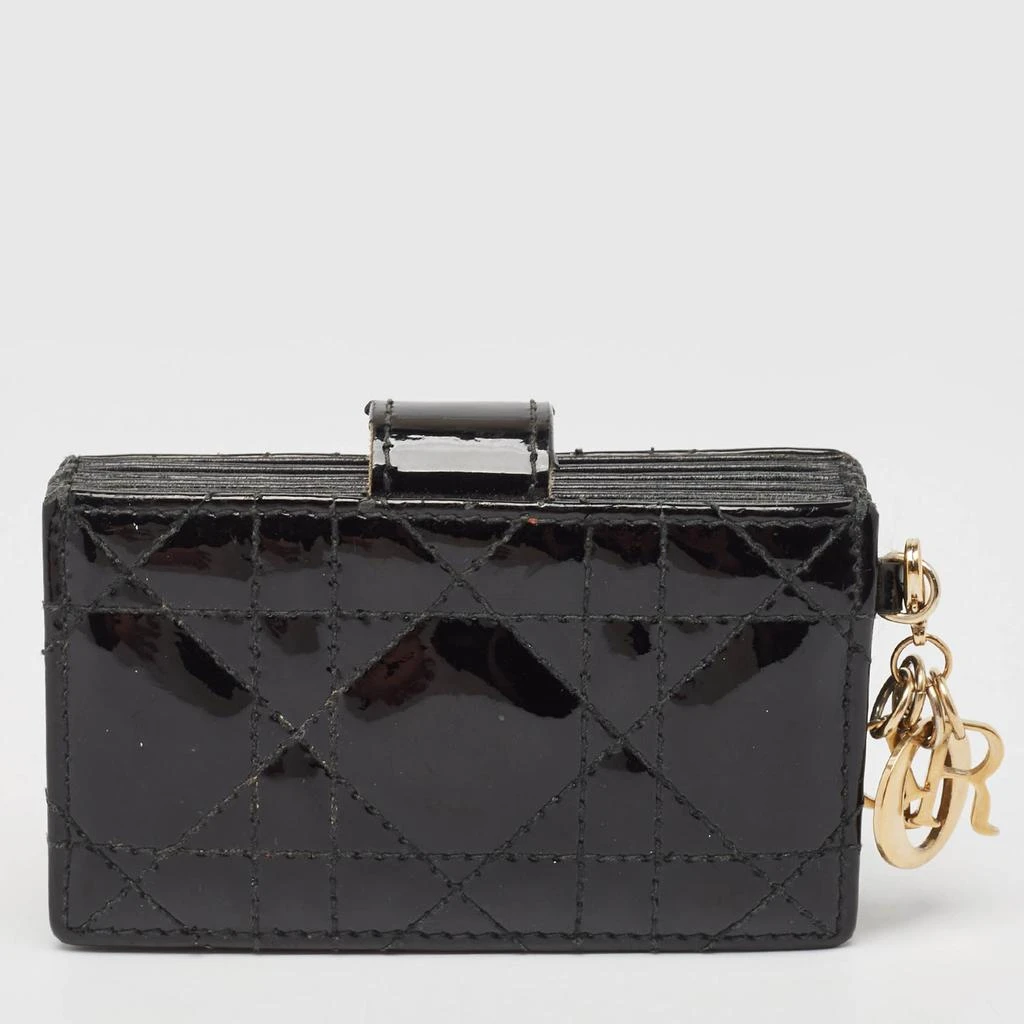 Dior Dior Black Cannage Patent Leather Lady Dior 5 Gusset Card Holder 6