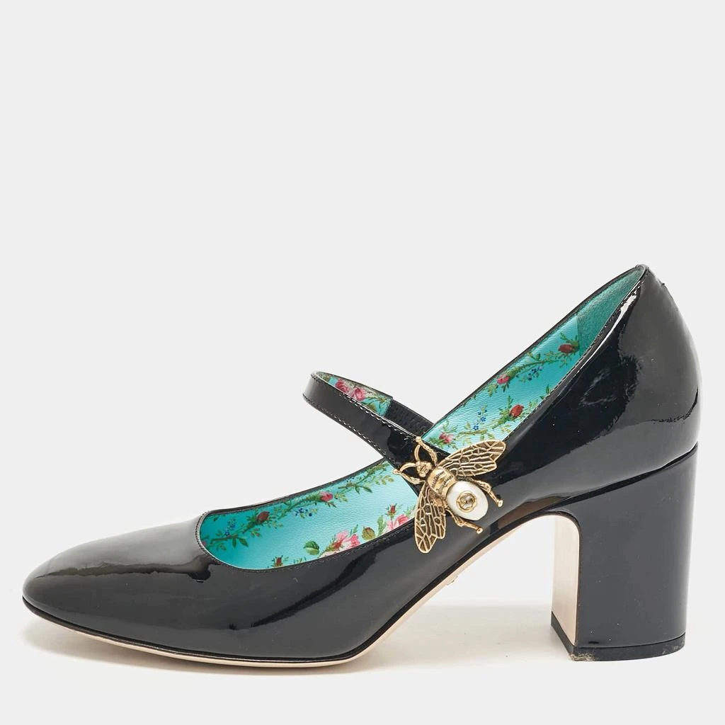 Gucci Gucci Black Patent Lois Bee Mary Jane Pumps Size 37.5 1