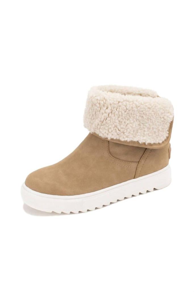 Yellow Box Women's Melisa Wedge Sneaker Boot In Sand