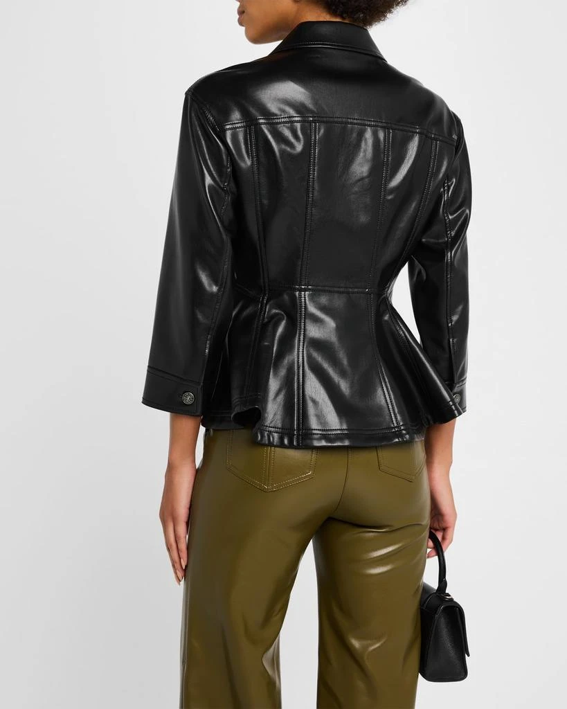 Cinq a Sept Gina Vegan Leather Peplum Jacket 3