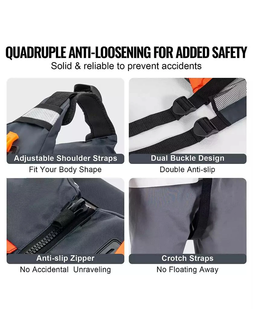 Mecale Life Vest for Watersports (PFD), Waterproof Nylon, 80N Buoyancy, Life Jacket for Fishing Kayaking Surfing, Men and Women 8