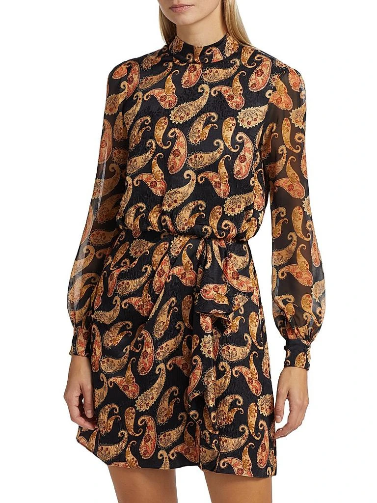 Saloni Isa Paisley Draped Minidress 3