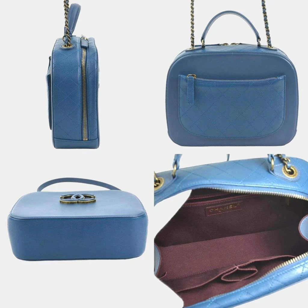 Chanel Chanel Blue Calfskin and Quilted Goatskin Small Coco Curve Vanity Case 2