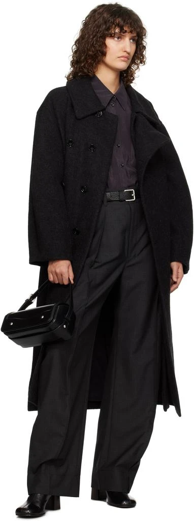 Lemaire Black Asymmetrical Bathrobe Coat 4