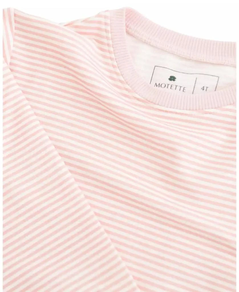 Motette Toddler Girl's Peony Stripe Lounger Bamboo Sweatsuit 7