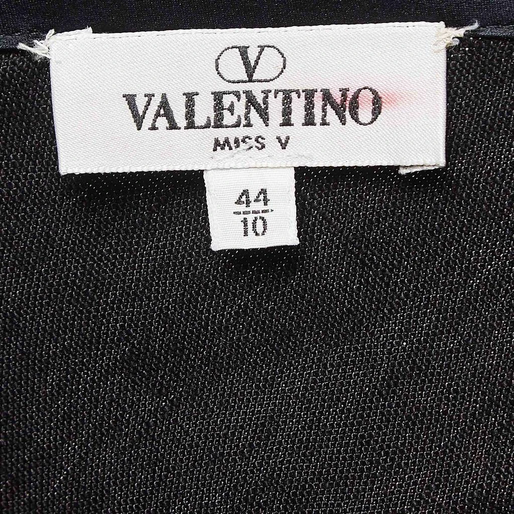 Valentino Miss V Valentino Miss V Black Linen V-Neck Sleeveless Sheath Dress M 4