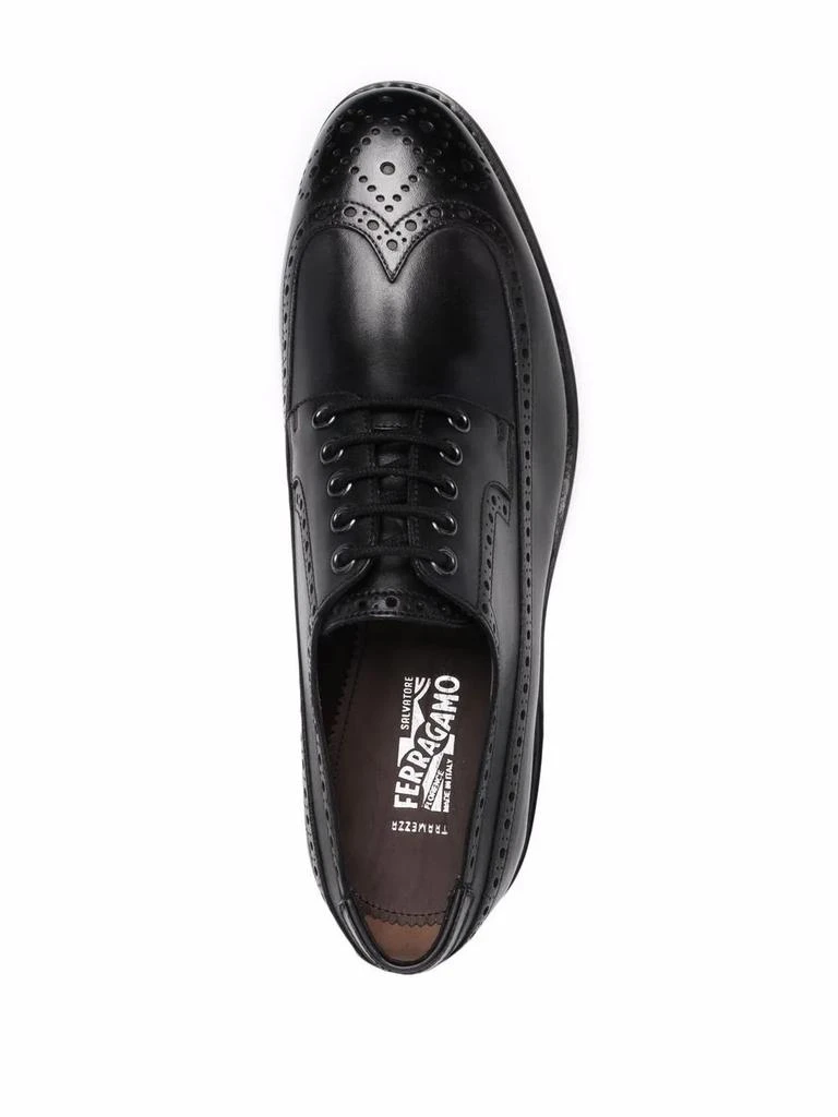 Salvatore Ferragamo Ferragamo Marcus Perforated Brogues in BLACK 020677751291 4