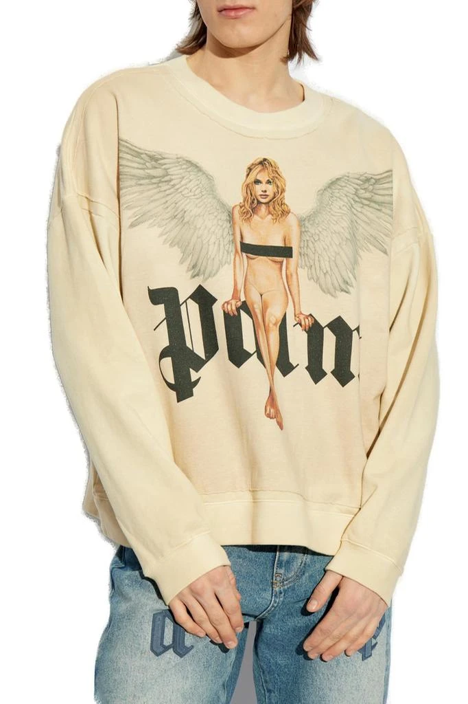 Palm Angels Palm Angels Angel Wings Printed Pin Up Sweatshirt 2