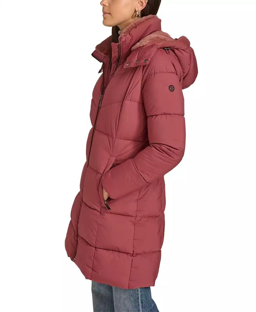 Calvin Klein Women's Hooded Faux-Fur-Lined Midi Puffer Coat 3