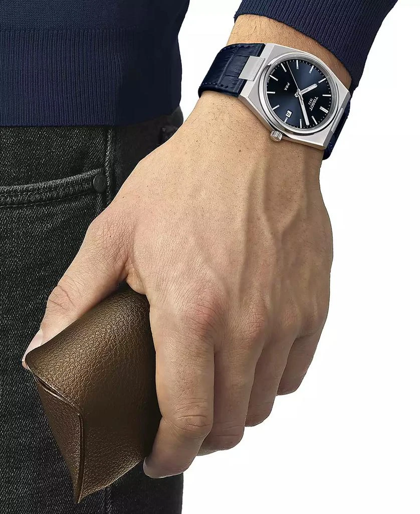 Tissot Men's PRX Blue Leather Strap Watch 40mm 5