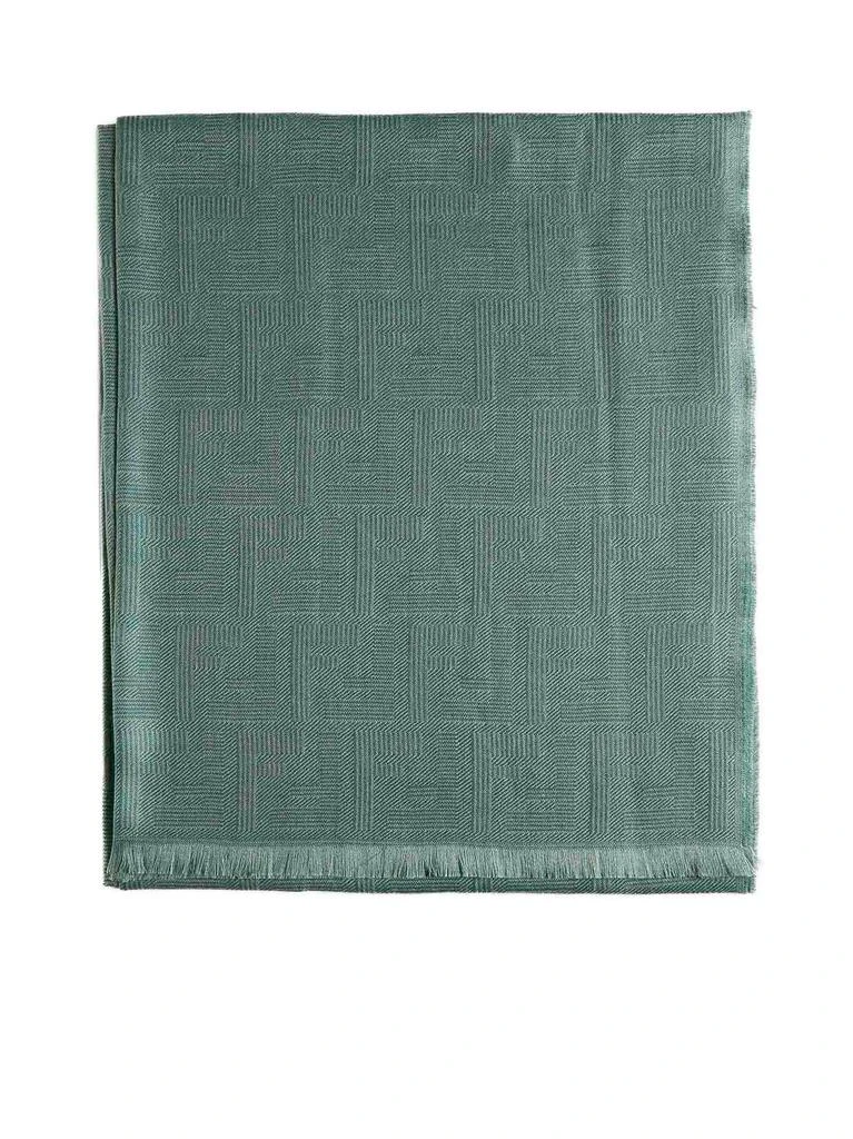 Fendi Fendi All-Over FF Motif Frayed-Edge Scarf 1