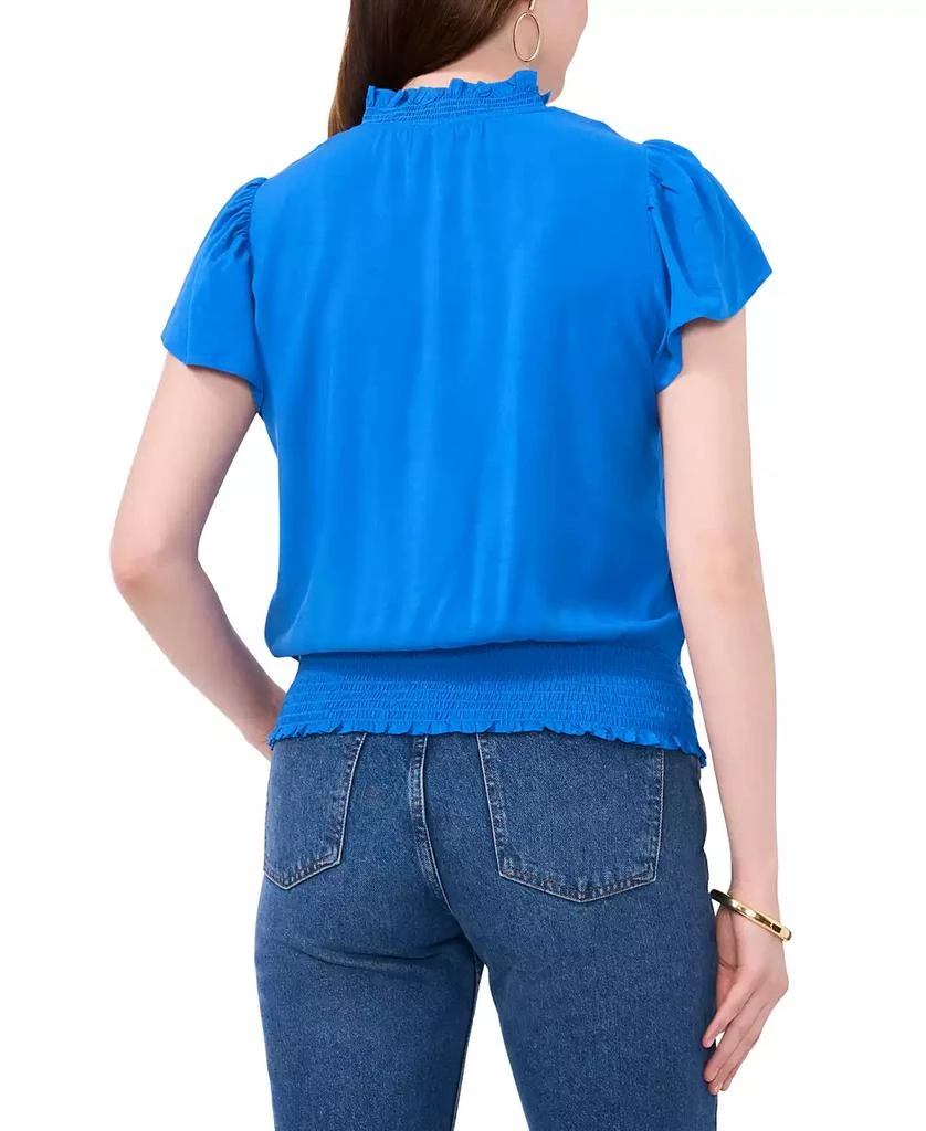 Sam & Jess Women's Challis Flutter-Sleeve Smocked-Waist Top 2