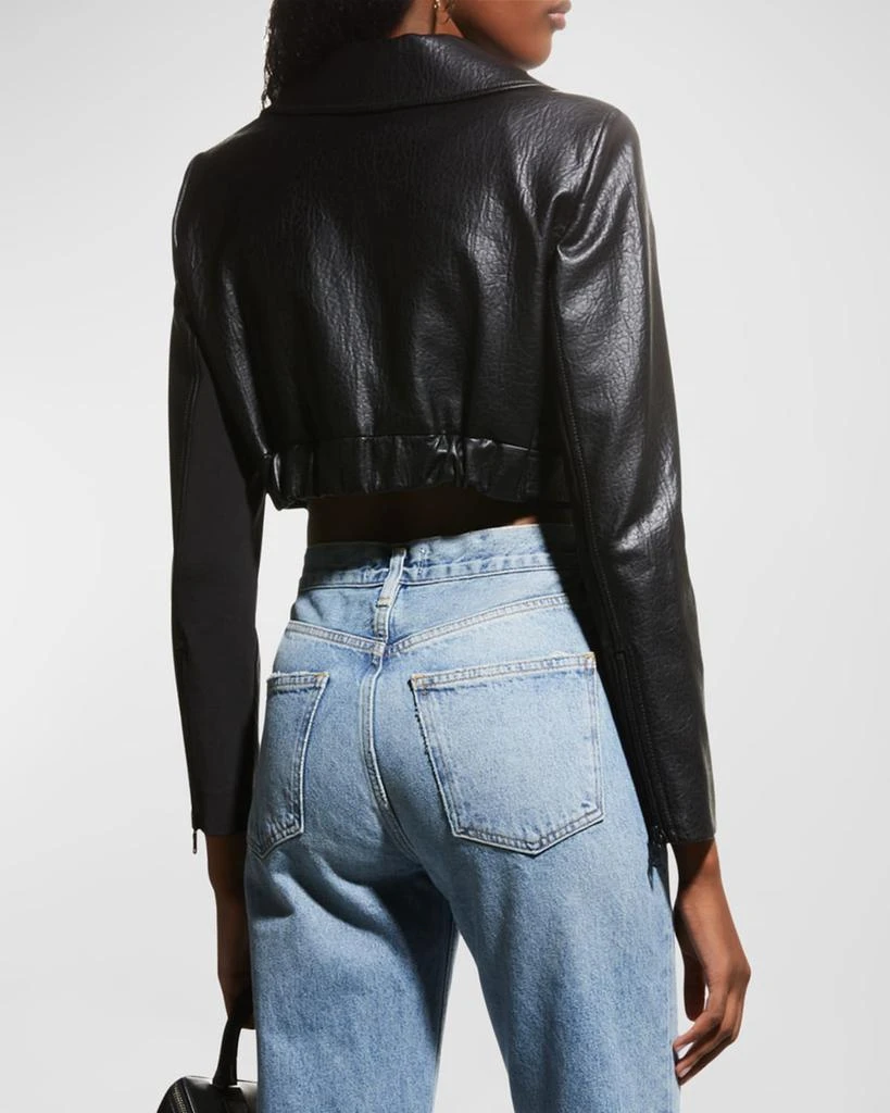 Alice + Olivia Yardley Vegan-Leather Cropped Jacket 6