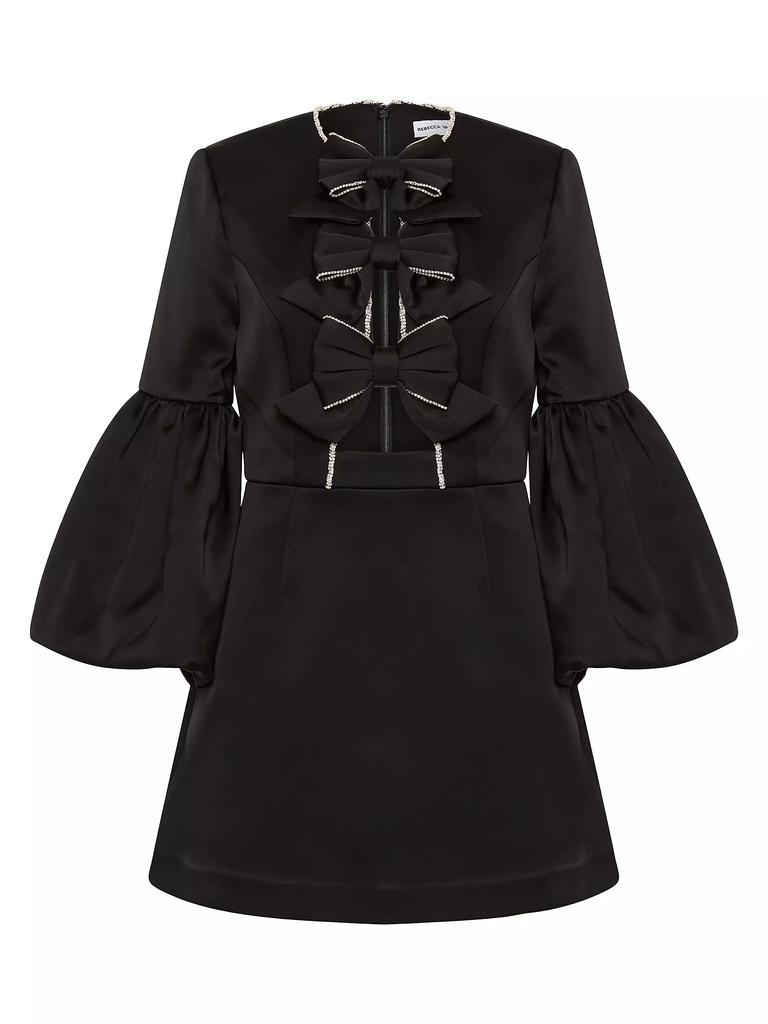 Rebecca Vallance Augustine Puff-Sleeve Bow Minidress