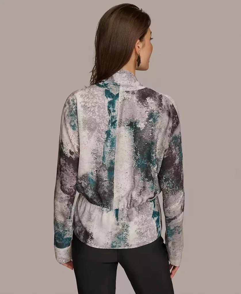 Donna Karan Donna Karan Women's Printed Faux-Wrap Long-Sleeve Top 2