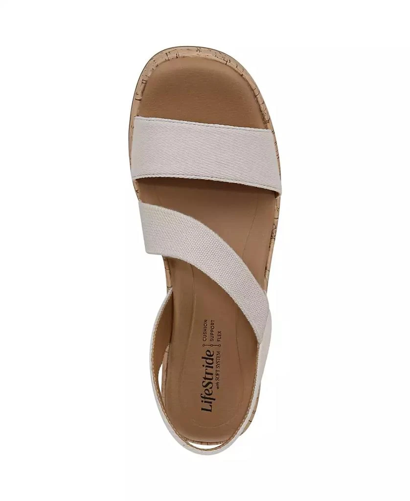 LifeStride Women's Odette Square Open Toe Wedge Sandals 4