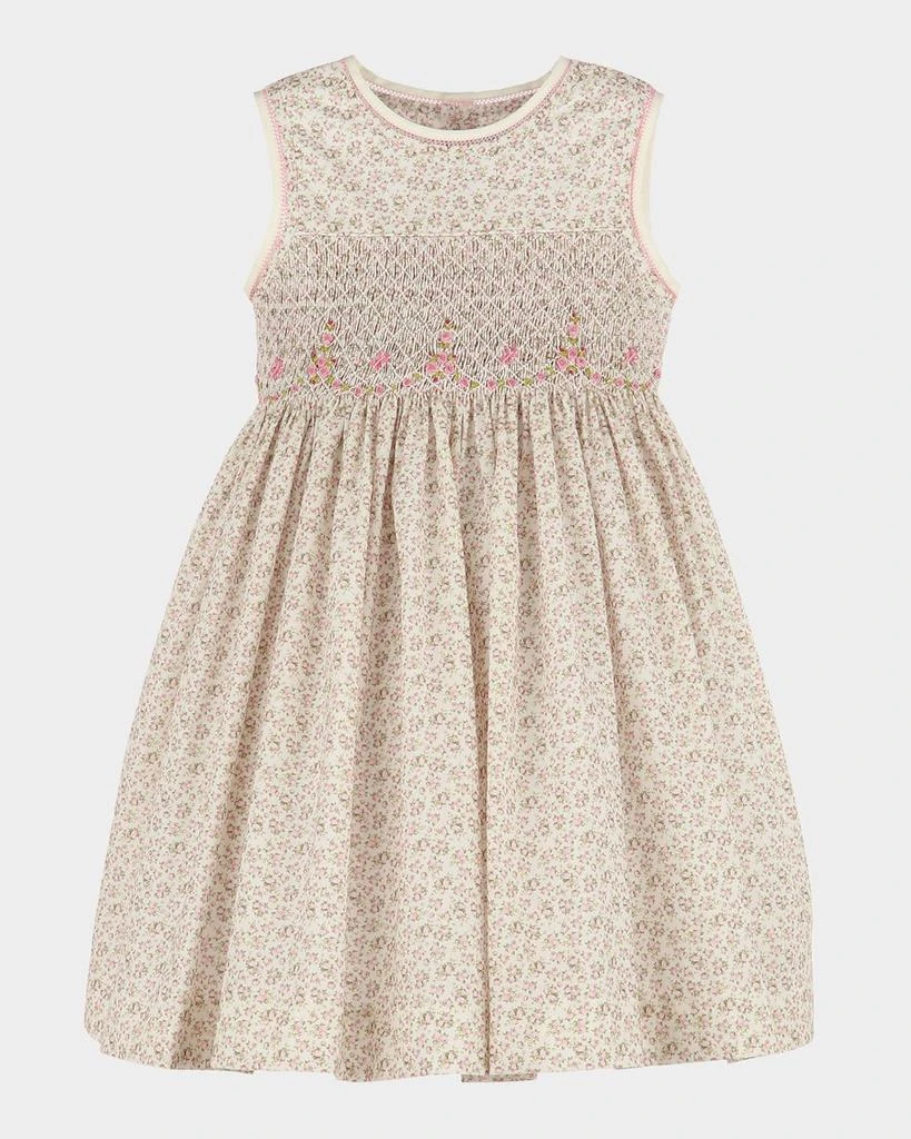 Luli & Me Girl's Tea Roses Smock Dress, Size 4-6X 1