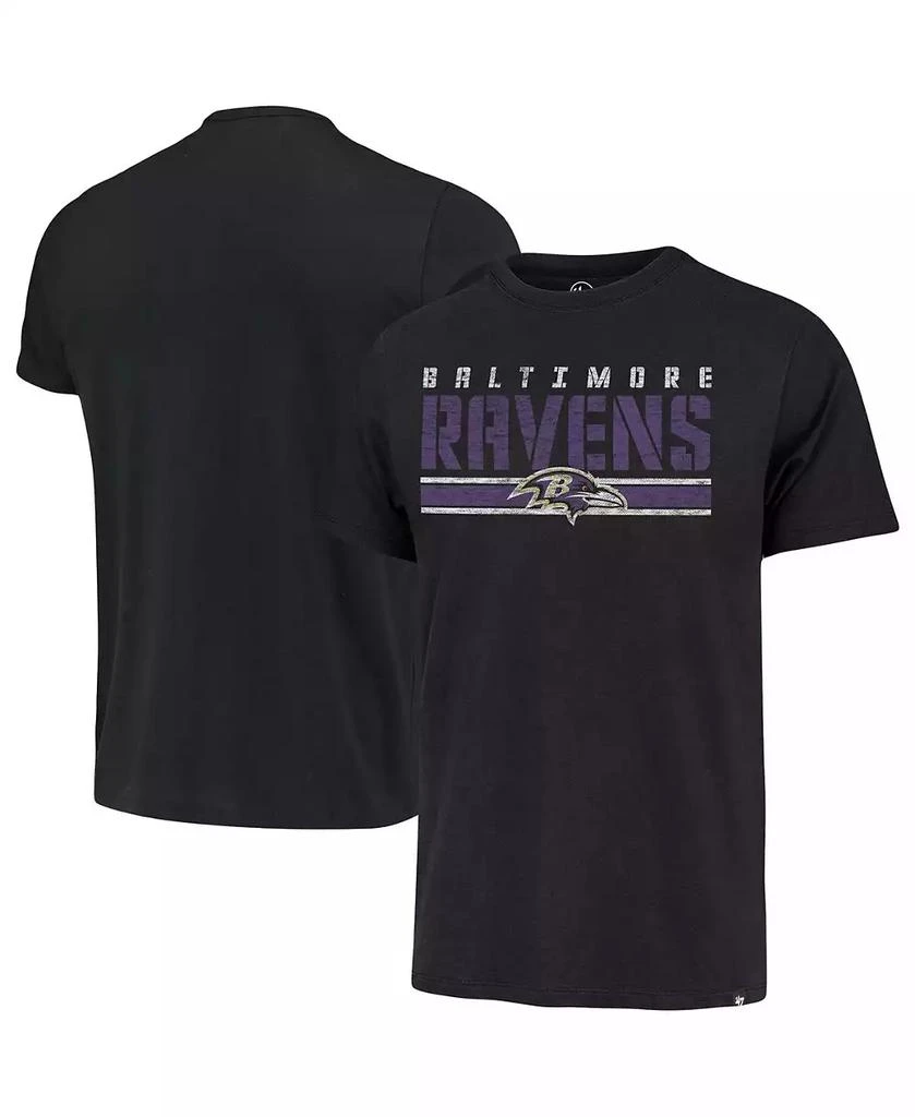 47 Brand Men's Black Baltimore Ravens Team Stripe T-shirt 1