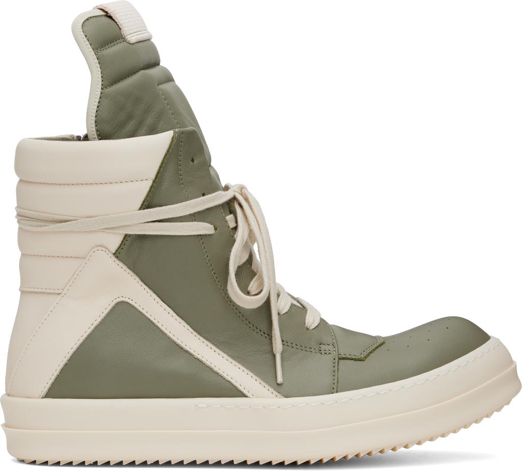 箱付き　RickOwens geobasket white and green Rick Owens Green & Off-White Hollywood Geobasket Sneakers - Casual