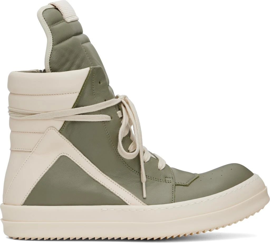 Rick Owens Green & Off-White Hollywood Geobasket Sneakers 1