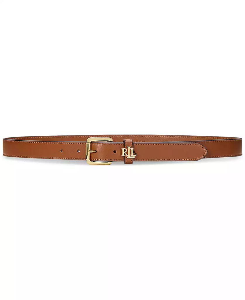 Ralph Lauren Logo-Keeper Leather Skinny Belt