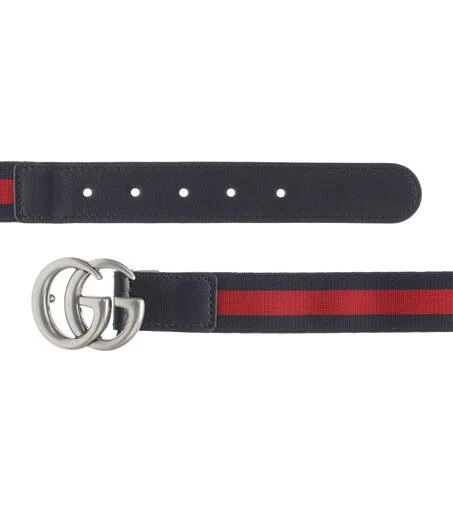 Gucci GG leather-trimmed belt 2