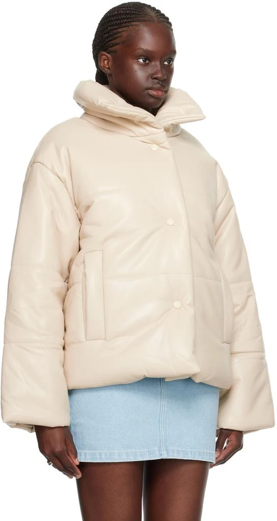 Nanushka Off-White Hide Vegan Leather Jacket 2