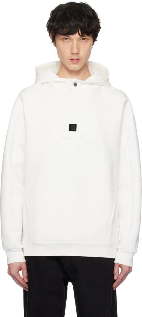 White Stacked Logos Interlock Hoodie – On Sale Now with Up to 75