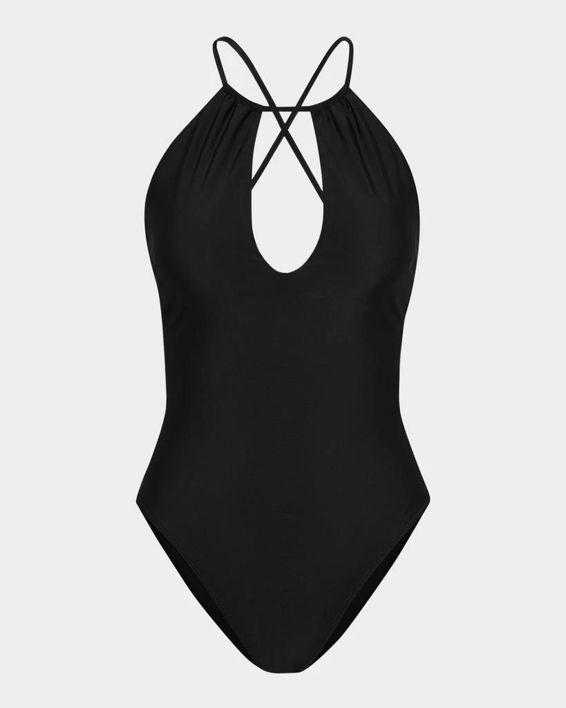 L'Agence Belle Solid Keyhole One-Piece Swimsuit 1