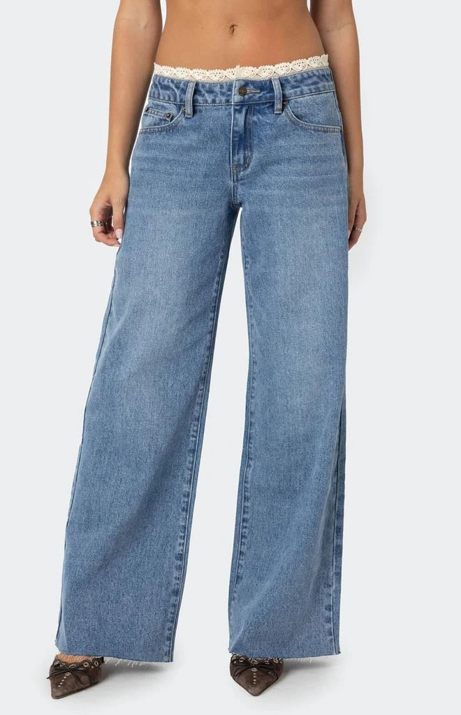 Edikted Karlie Lace Trim Jeans 1