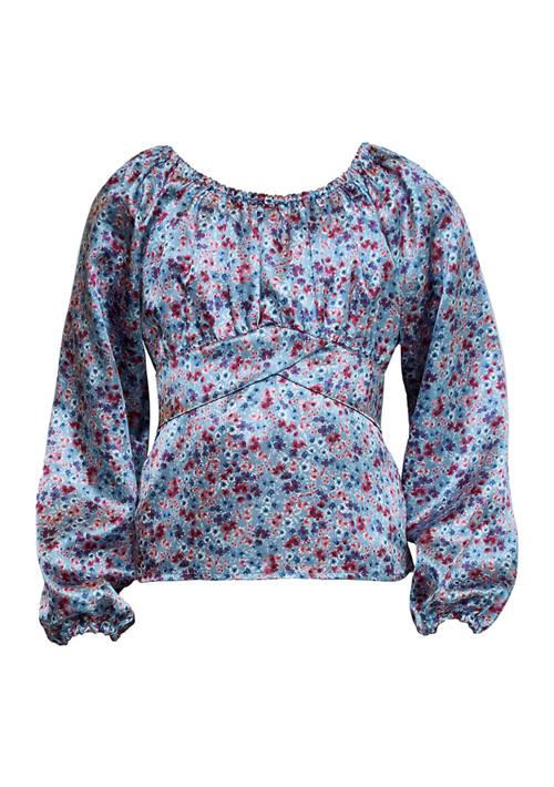 Beautees Girls 7 16 Satin Printed Top