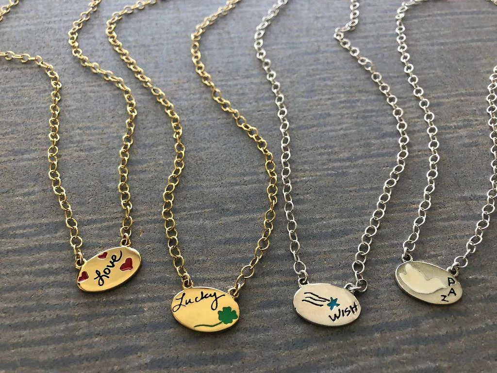 Jessica Elliot Women
s Enamel Oval Necklace - Love 2