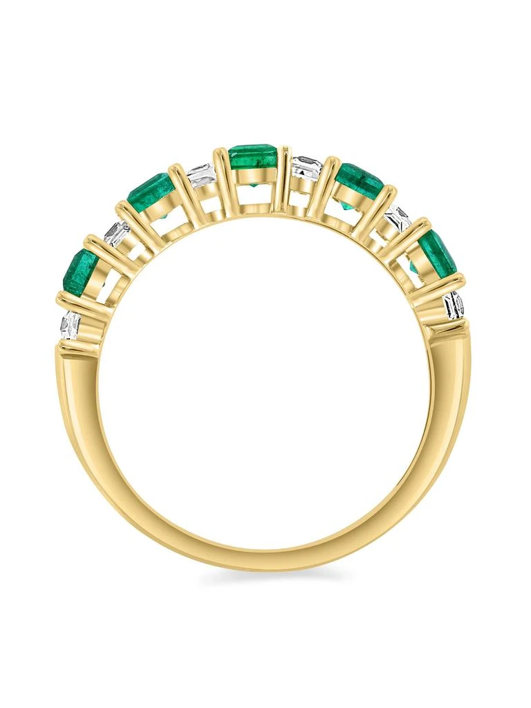 Effy 14K Yellow Gold, Emerald 
White Sapphire Ring 2