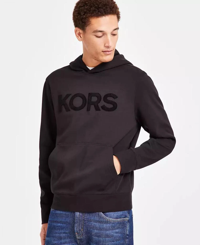 Michael Kors Men's Modern-Fit Stretch Textured Logo Hoodie 1