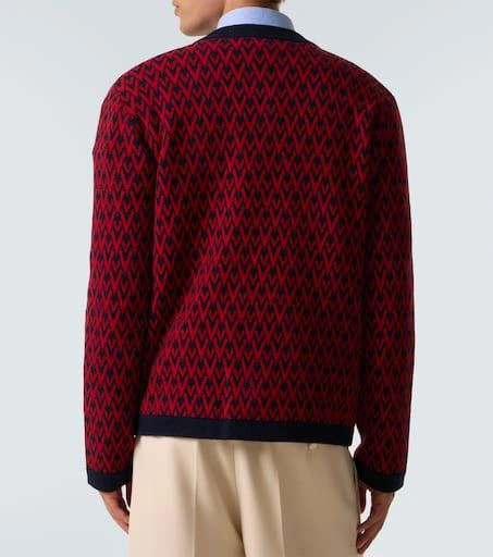 Valentino Toute La V virgin wool jacquard cardigan 4