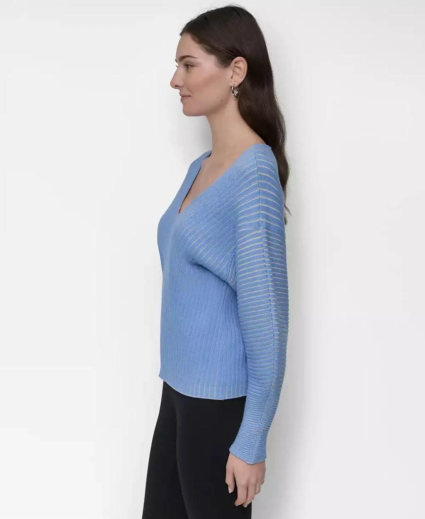 DKNY Women's V-Neck Long-Sleeve Rib-Knit Sweater 4