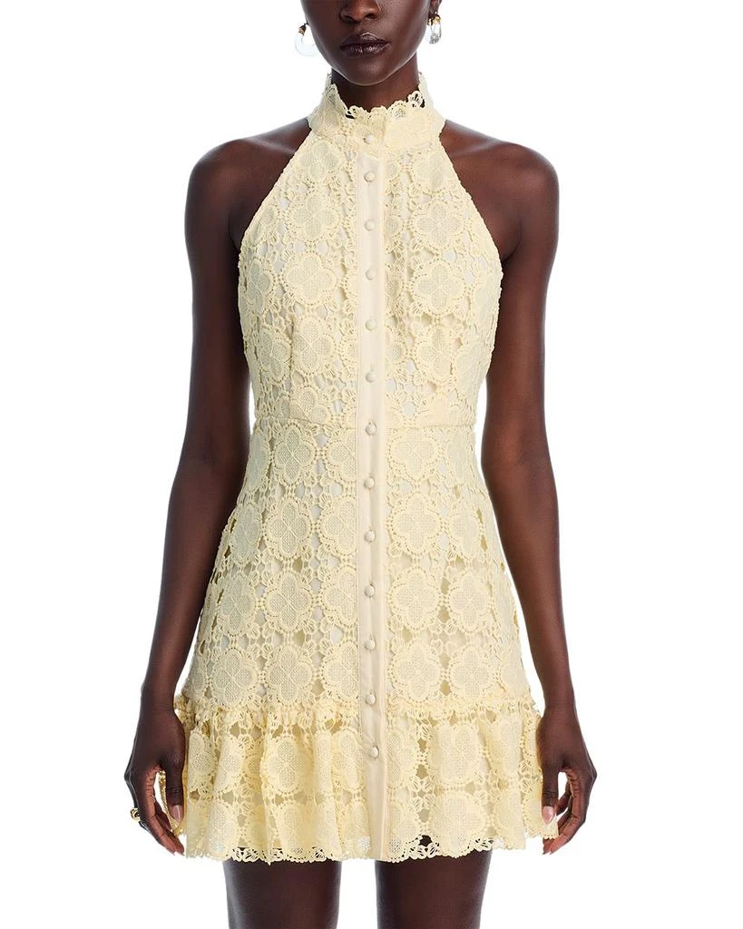 Cocktail Dress Aqua Floral Eyelet Lace Dress Lace Mini Shirt Dress  Exclusive  On Sale Now With