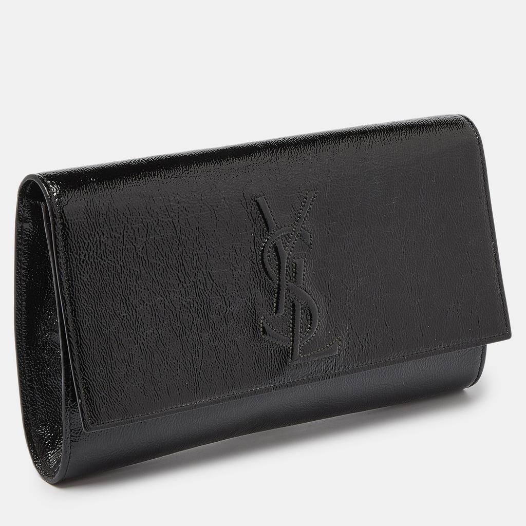 Yves Saint Laurent Yves Saint Laurent Black Patent Leather Belle De Jour Flap Clutch