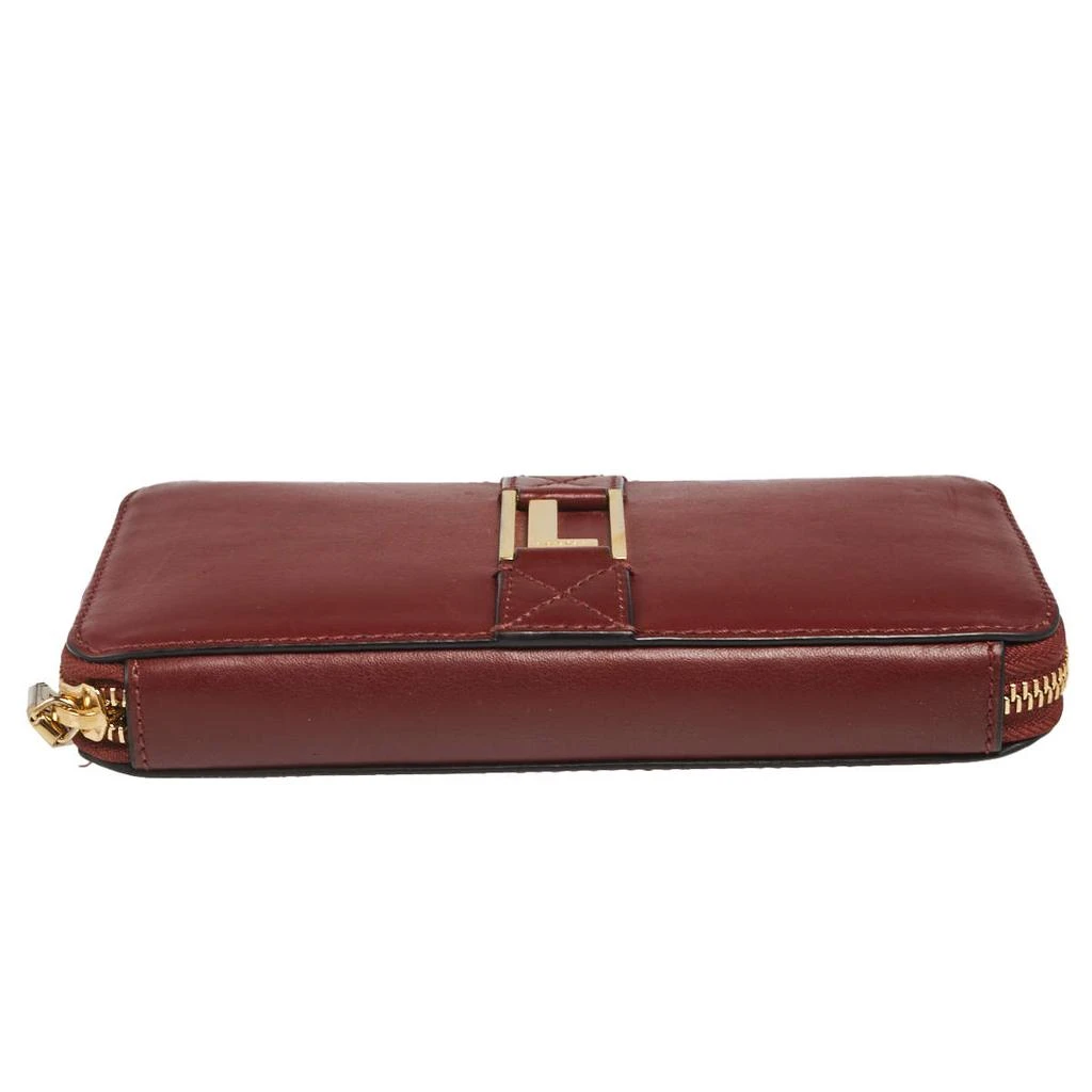 LANCEL Lancel Burgundy Leather Logo Zip Around Wallet 8