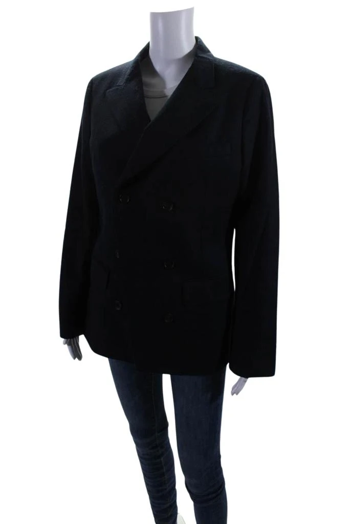 Salvatore Ferragamo Womens Double Breasted Jacket Black Wool 3