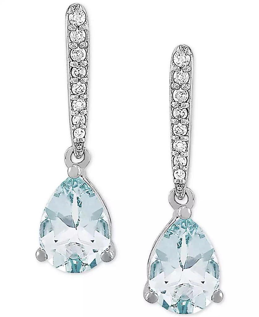 Macy
s Aquamarine (1-1/5 ct. t.w.) 
Diamond (1/10 ct. t.w.) Drop Earrings in 14k White Gold 3