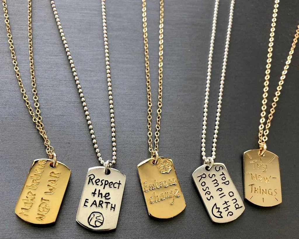 Jessica Elliot Jessica Elliot - Women
s Vermeil "Resolutions we can all keep" Dogtags Max Necklace 3