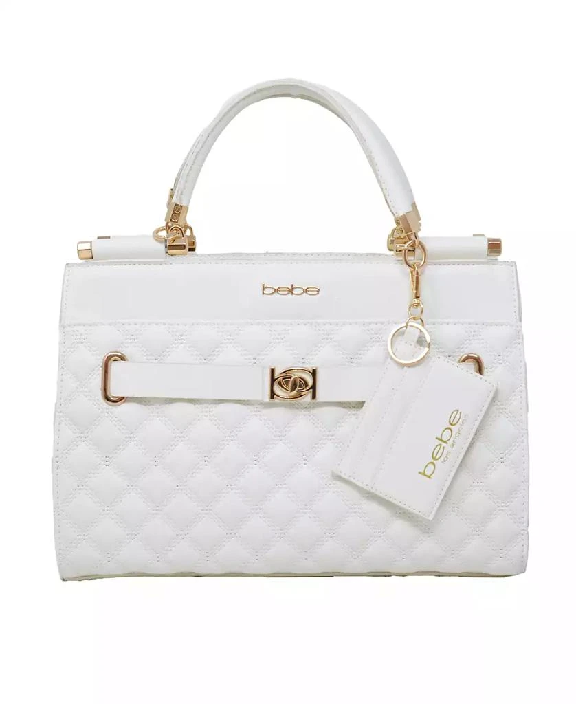 Bebe Alex Quilted Satchel Bag with Card Holder 1