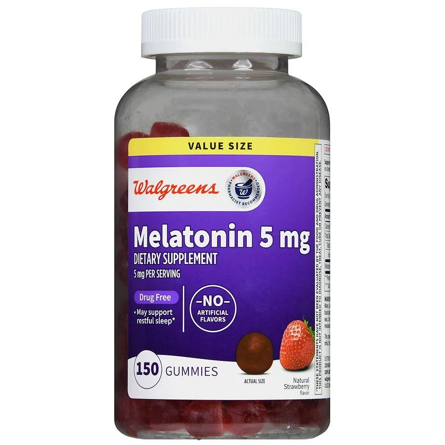 Walgreens Melatonin 5 mg Gummies Natural Strawberry 2