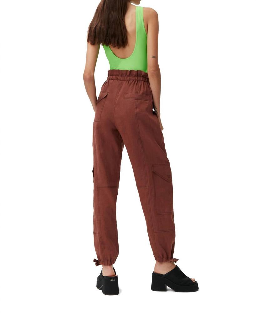 GANNI 100% Hemp Cargo Pants In Root Beer